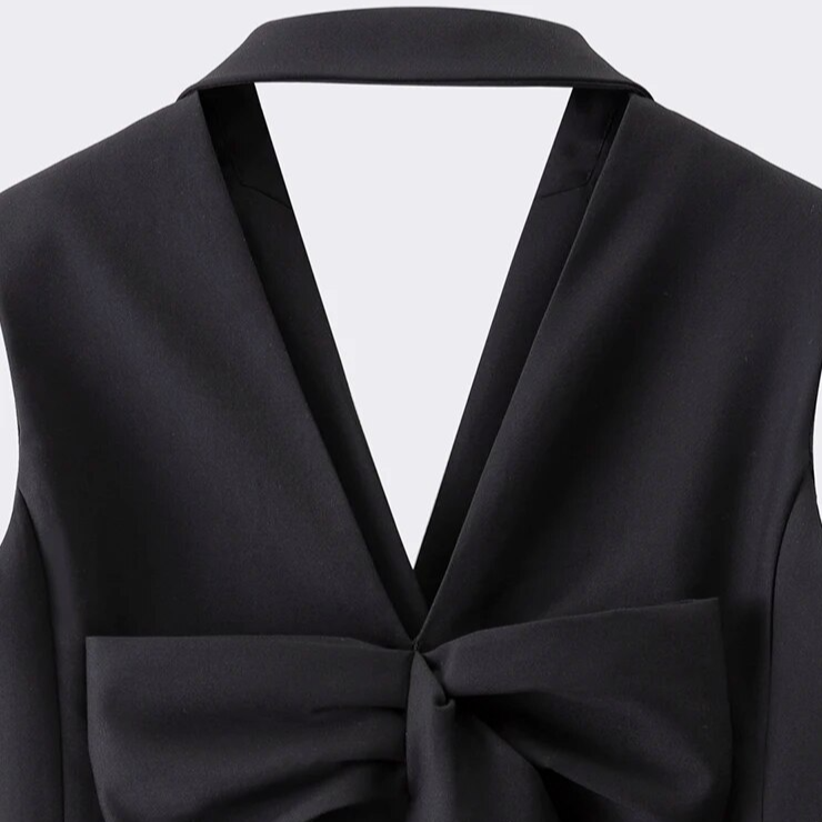 LUCIANA SLEEVELESS BLAZER DRESS with BOW Sleeveless