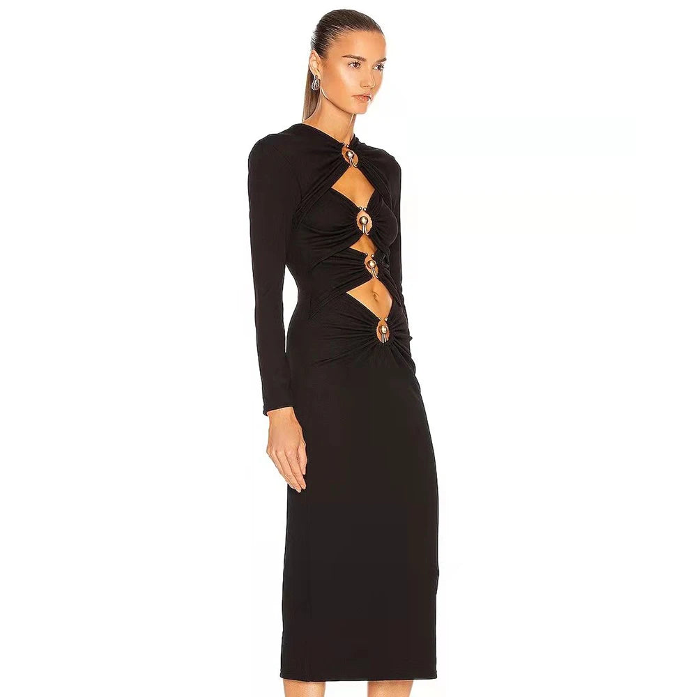 STROM HOLLOW OUT MIDI DRESS