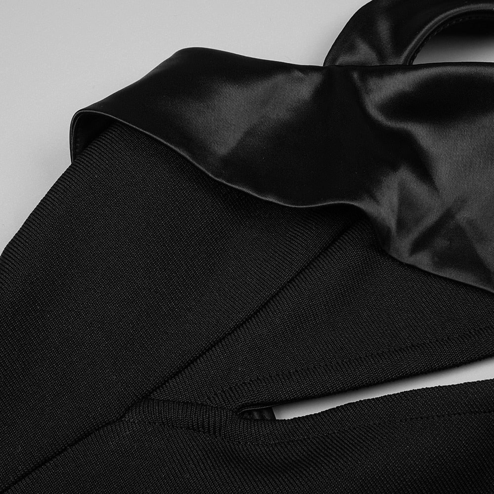 JANNY JACKET COLLAR BLACK MINI DRESS