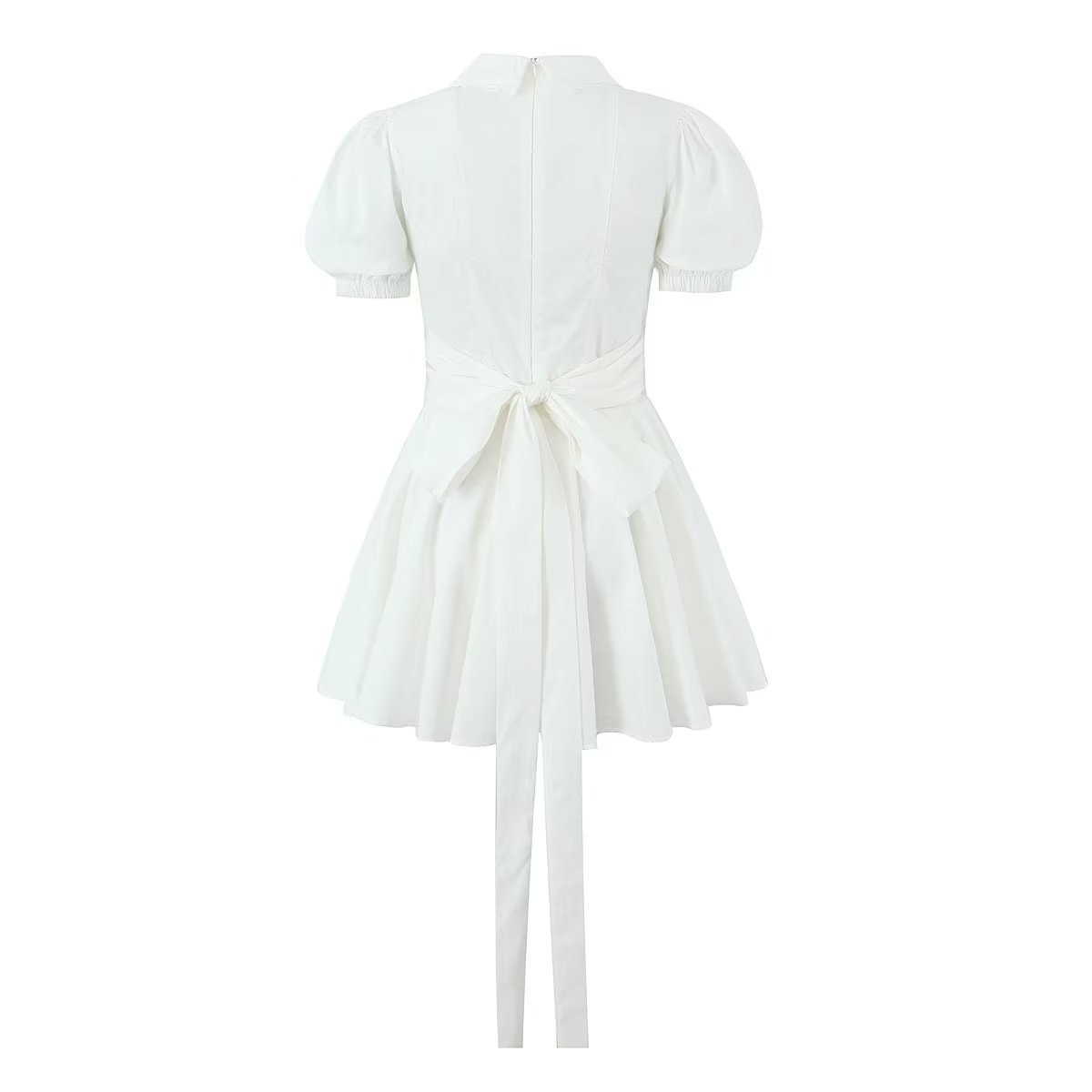 ABBY WHITE COLLAR PUFF SLEEVE MINI DRESS