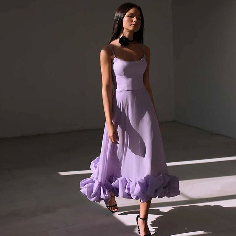MARTHA FRILLED BOTTOM MIDI and MINI DRESS