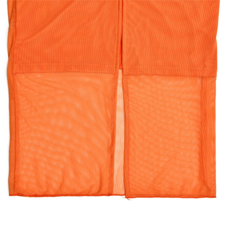 JIANNA ORANGE BODYCON MAXI DRESS