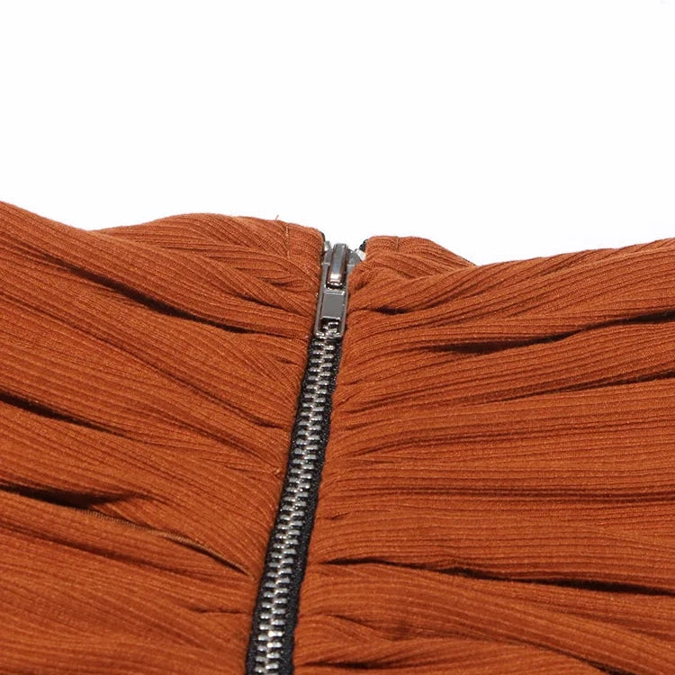 HOLLOW OUT SET SPLITED MAXI SKIRT and ONE SHOULDER TOP