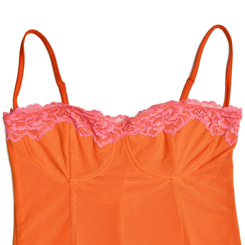 JIANNA ORANGE BODYCON MAXI DRESS