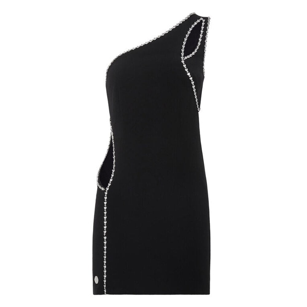 MADELYNN CRYSTALS HOLLOW OUT MINI DRESS
