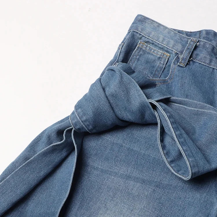DENIM PANTS and TOP SET with BOWS