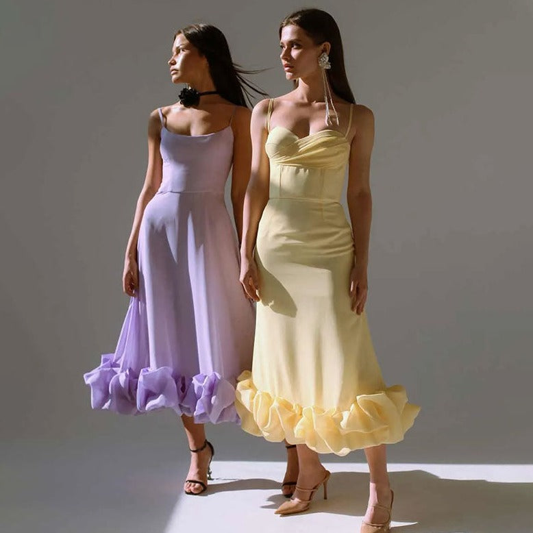 MARTHA FRILLED BOTTOM MIDI and MINI DRESS