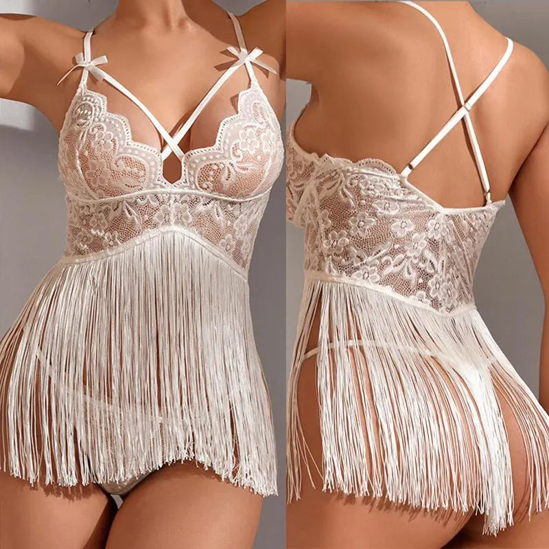 LACE TASSEL LINGERIE SET
