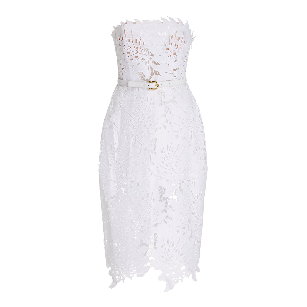 ROSALIE WHITE PATCHWORK MIDI DRESS