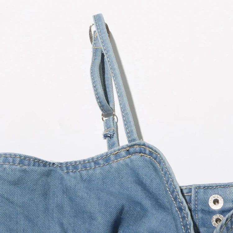 DENIM PANTS and TOP SET with BOWS