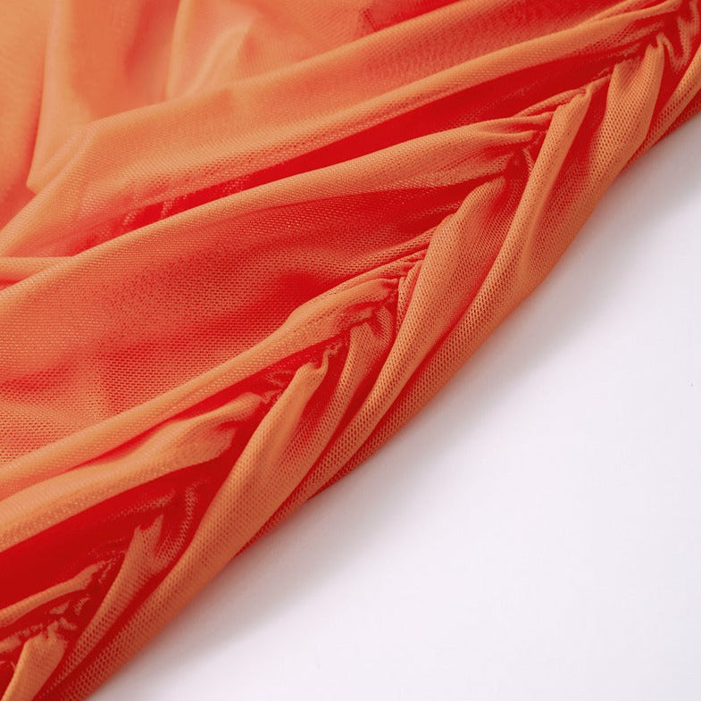 ASHYMMA PINK ORANGE GRADIENT BODYCON MAXI DRESS