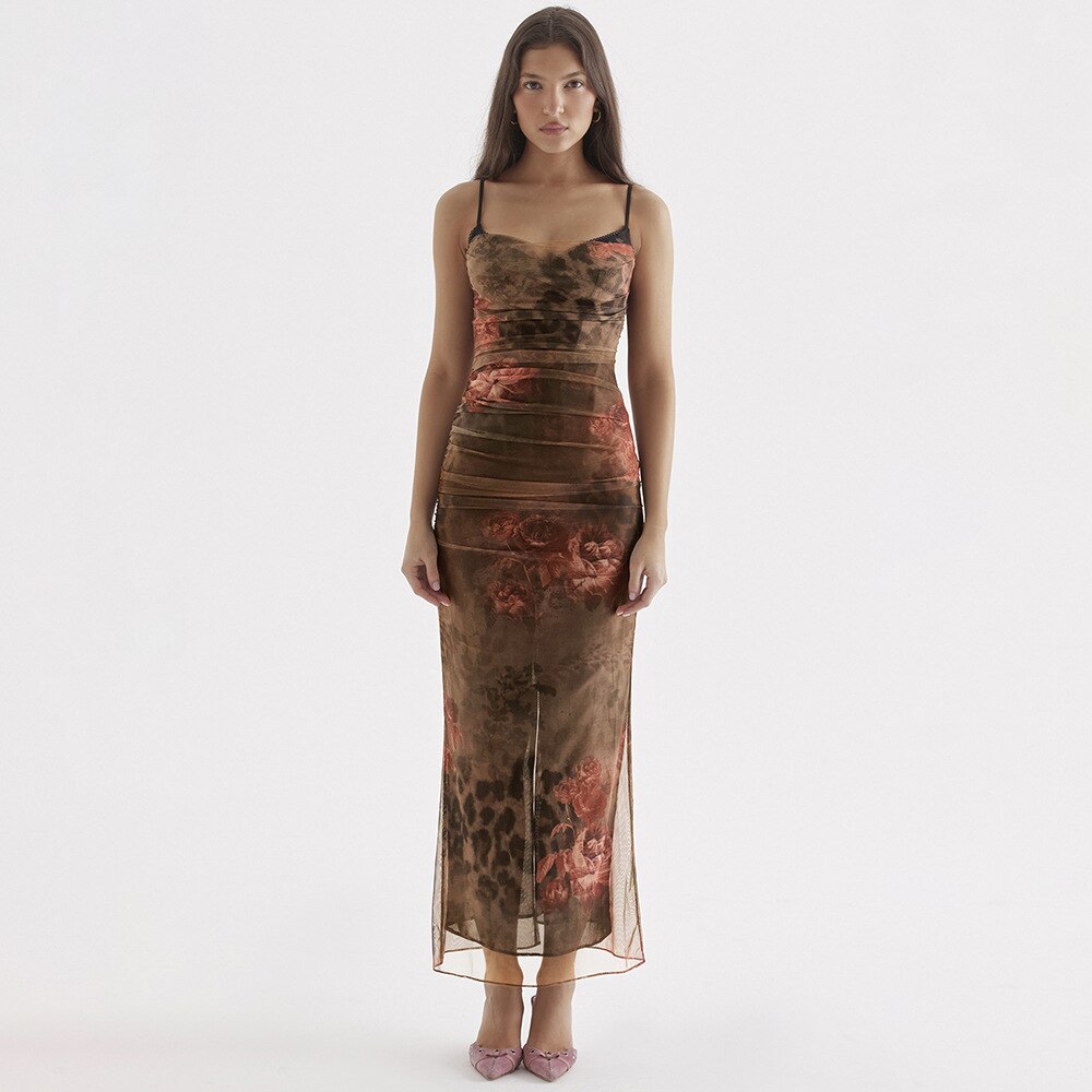 ALANI BODYCON PRINTED MAXI DRESS