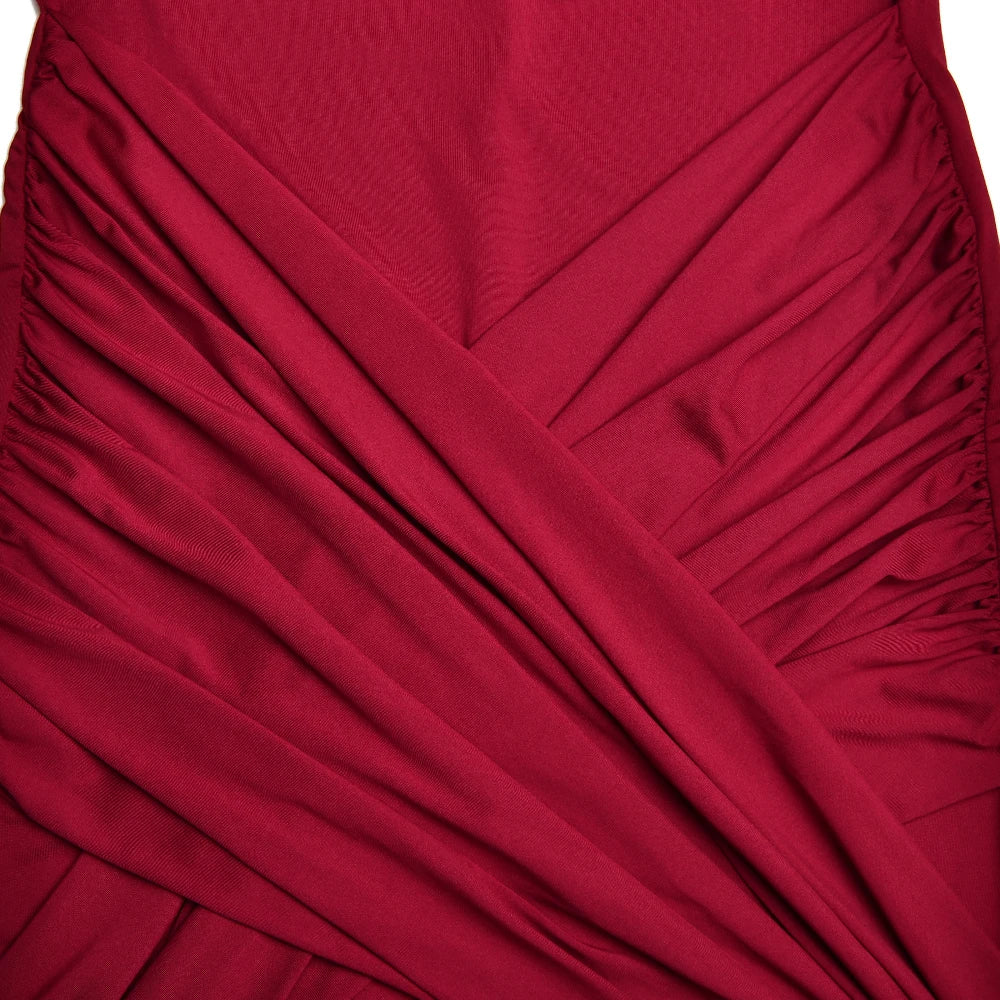 OLVY HIGH NECK LONG SLEEVE MAXI DRESS with TRAIN
