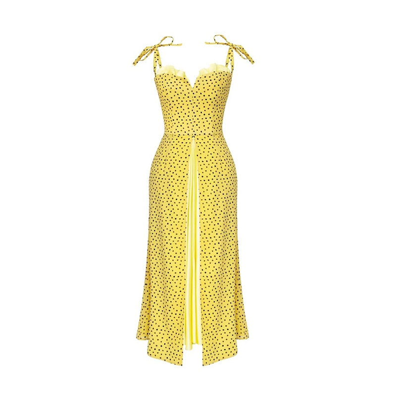 ALLYSON FRONT SLIT SLEEVELESS MIDI DRESS