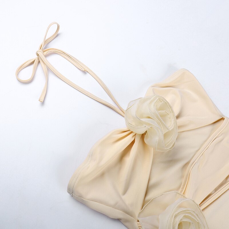 AUDREY FLOWER BOWS CUT OUT SWIMSUIT