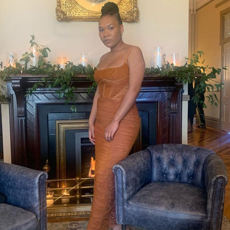 INDIE RUCHED MAXI DRESS