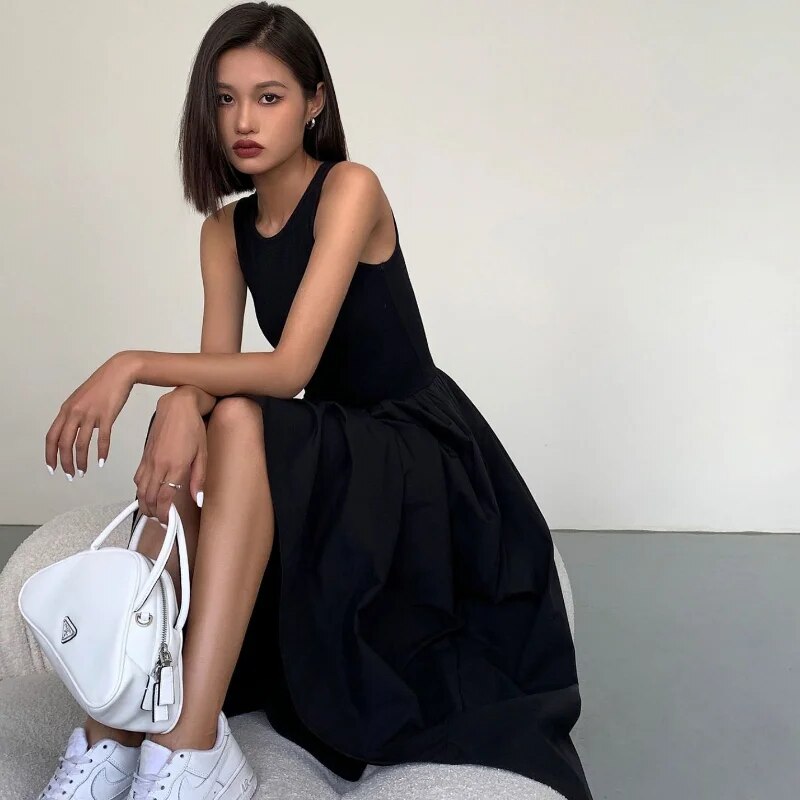ALEXA SLEEVELESS PUFF DRESS