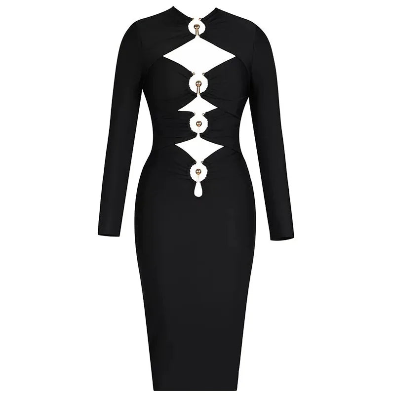 STROM HOLLOW OUT MIDI DRESS