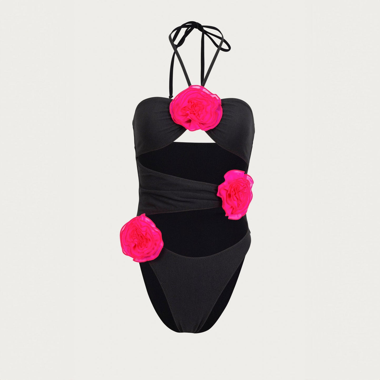 AUDREY FLOWER BOWS CUT OUT SWIMSUIT