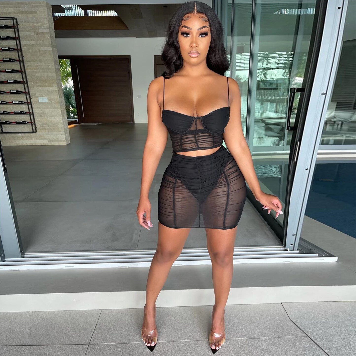 DANNA MESH TOP and SKIRT SET
