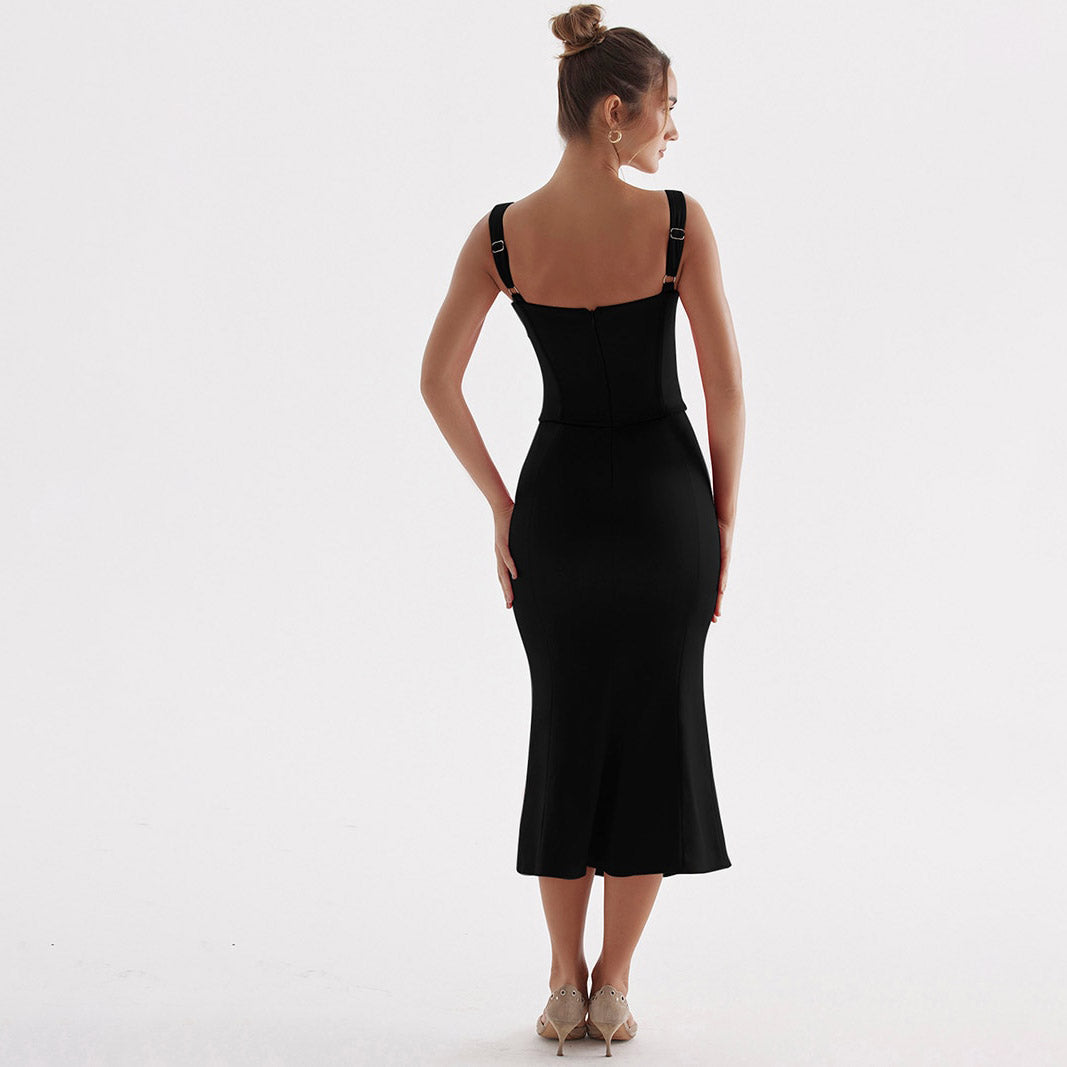 DYLANA CORSET SLEEVELESS MIDI DRESS