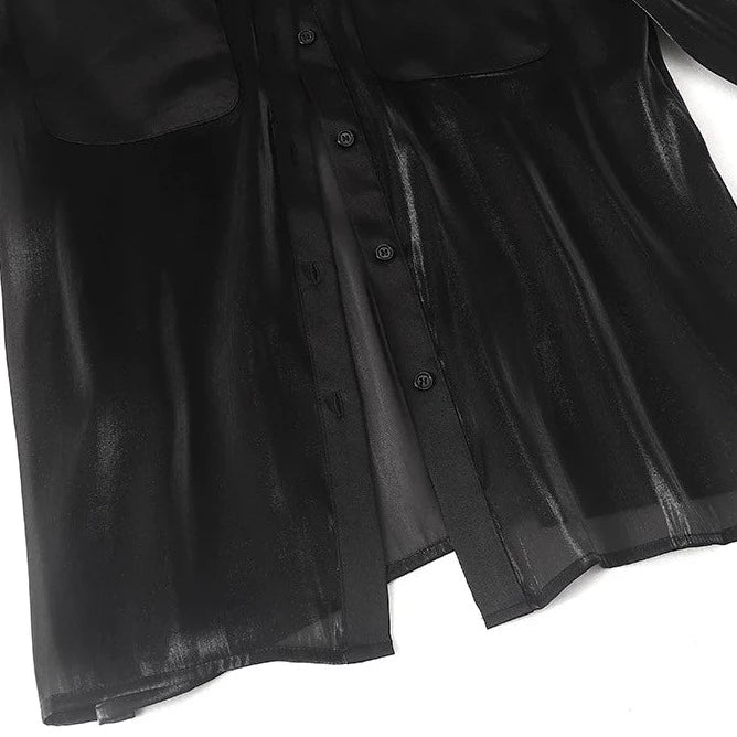SYLVIE BLACK MESH BLOUSE