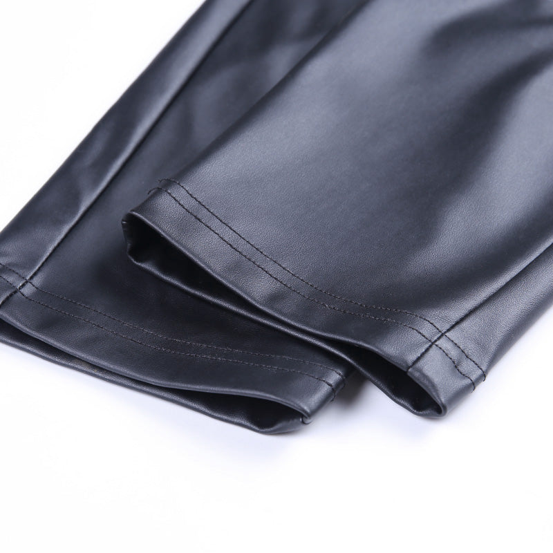JOURNY BLACK PU LEATHER PANTS