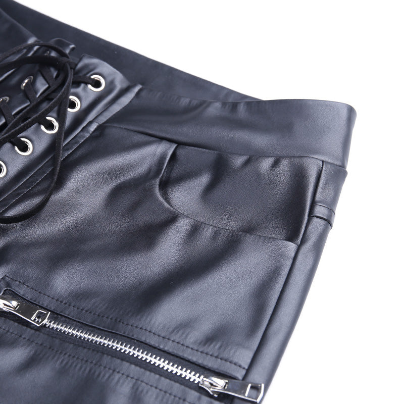 JOURNY BLACK PU LEATHER PANTS