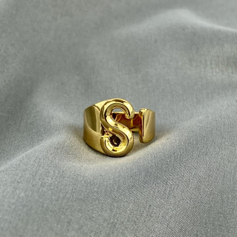 LETTERS GOLD RINGS