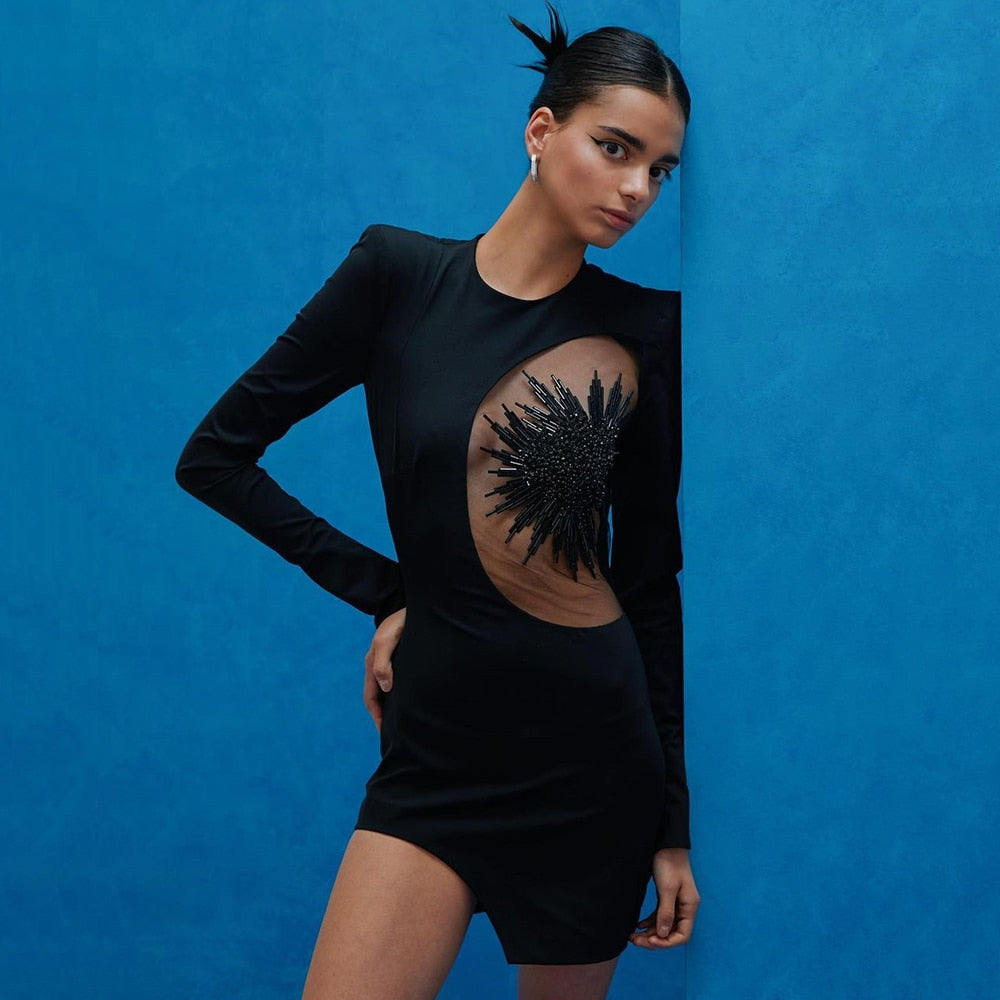 MYA LONG SLEEVE MINI DRESS