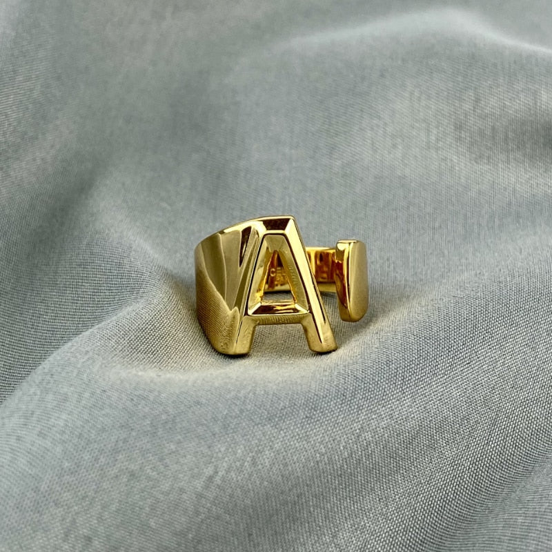 LETTERS GOLD RINGS