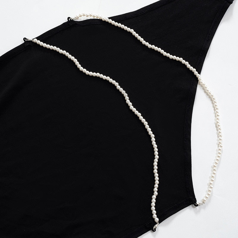 CHRISTINA PEARL BACKLESS MAXI DRESS