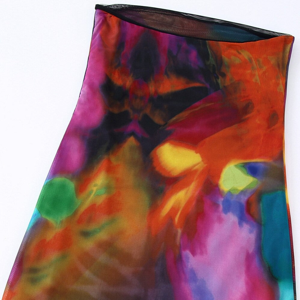 LAUREL STRAPLESS COLORFUL BODYCON MAXI DRESS