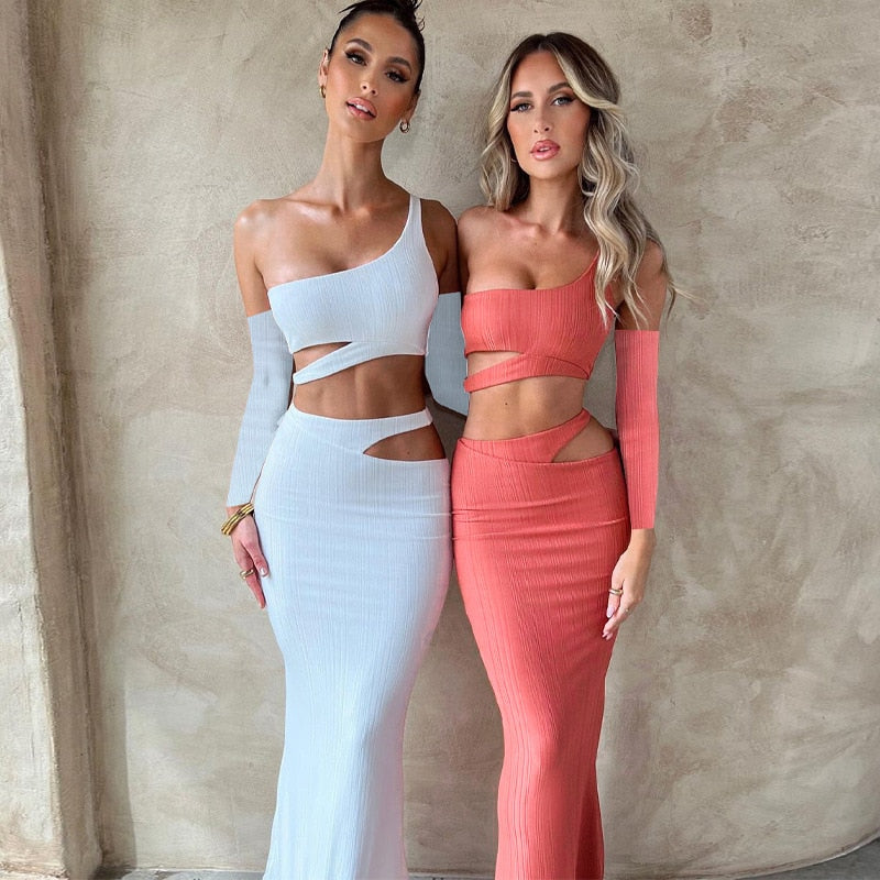 MIKAYLA CUT OUT TOP MAXI SKIRT and SLEEVES