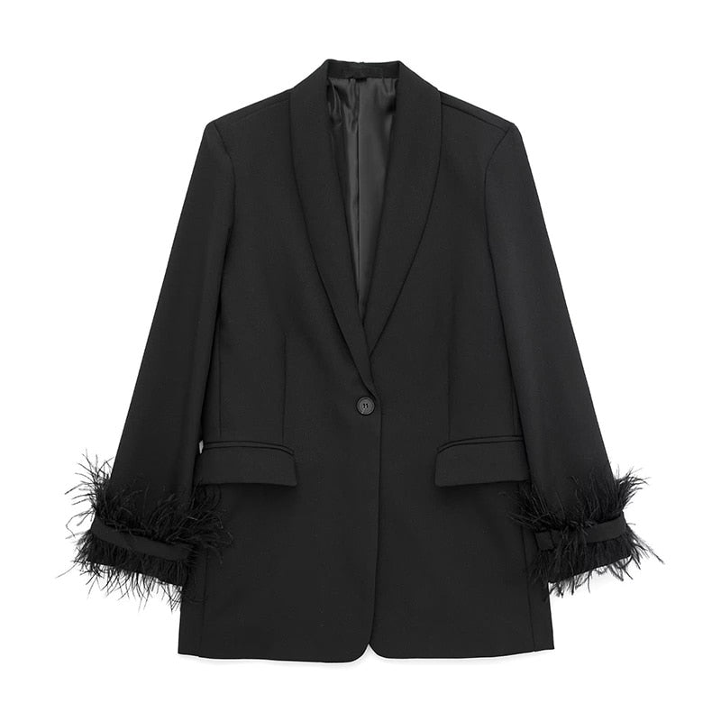 BEATRICE FEATHER SLEEVES BLAZER