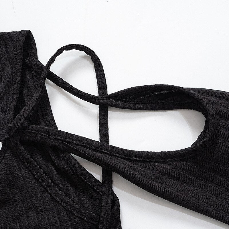 SCETTE CUT OUT LACE UP TOP