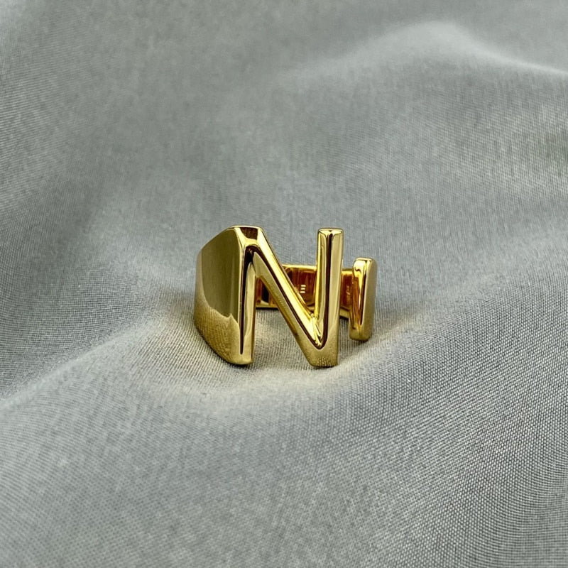 LETTERS GOLD RINGS