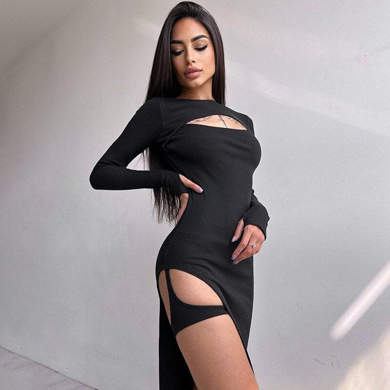 LILITH SIDE SLIT MAXI DRESS