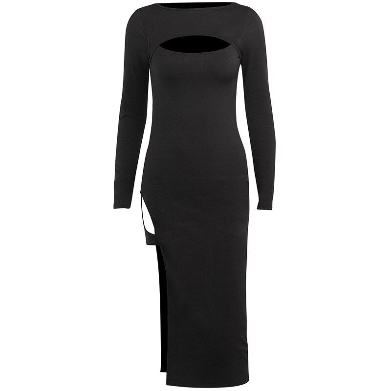 LILITH SIDE SLIT MAXI DRESS