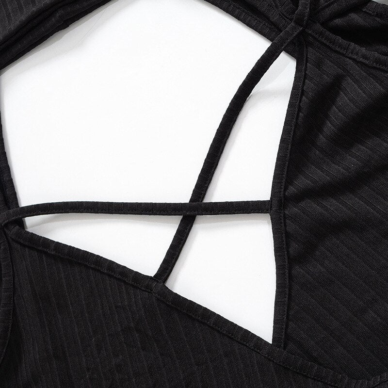 SCETTE CUT OUT LACE UP TOP