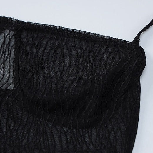 LYMA MESH JUMPSUIT with GLOVES and SKIRT