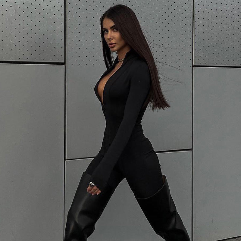 HELENA SKINNY ZIPPER SPORT JUMPSUIT