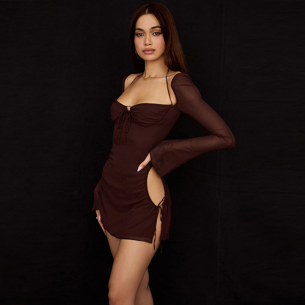 KHALANI SIDE SLIT MINI DRESS
