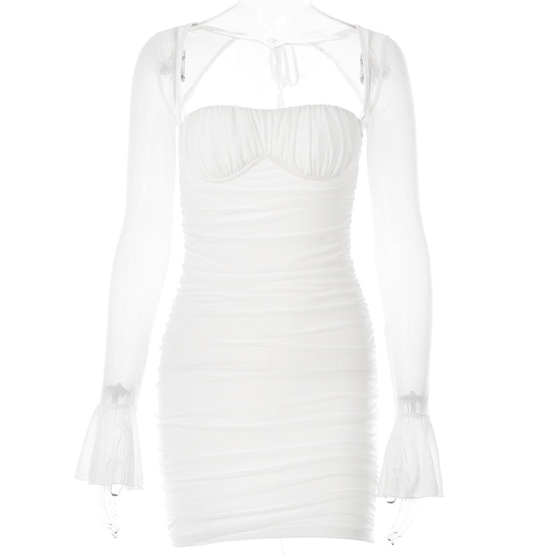 RENATA LONG SLEEVE BACKLESS MINI DRESS