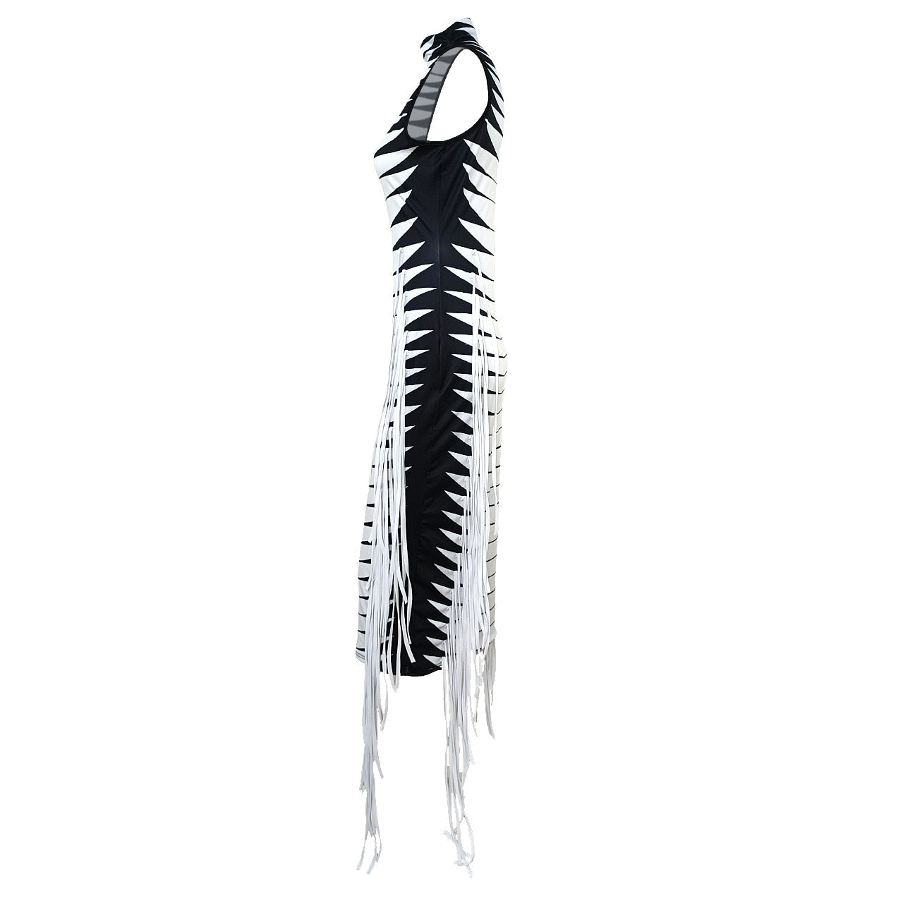 NAOMI MAXI ZEBRA TASSEL DRESS