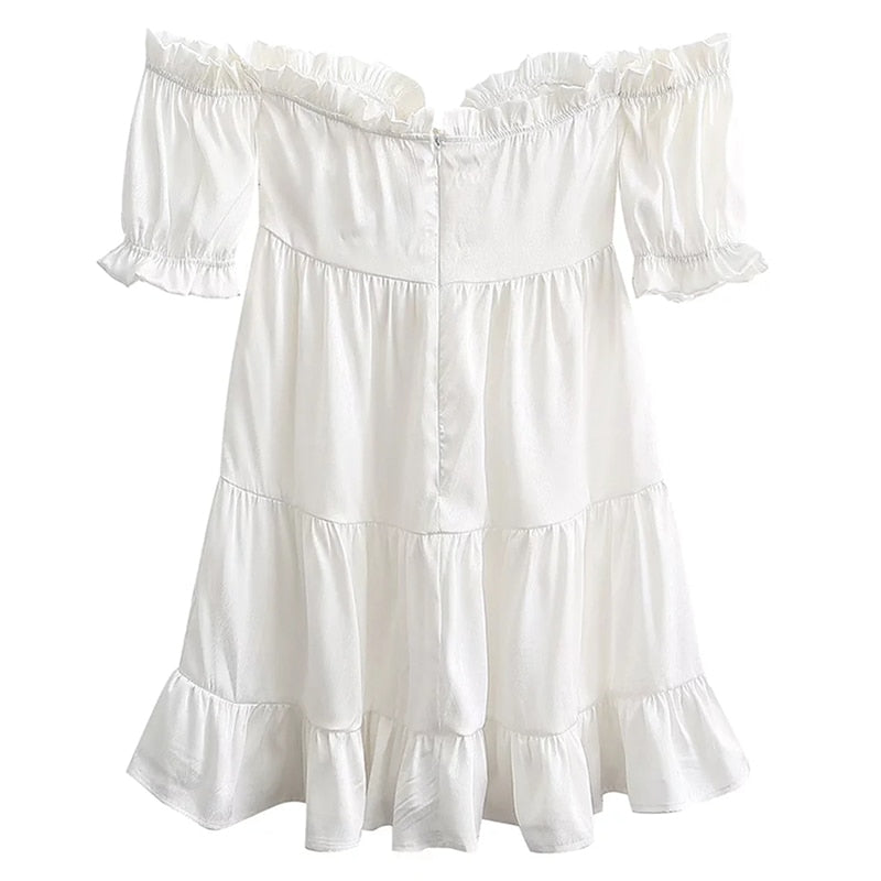 ALESSIA WHITE PUFF MINI DRESS