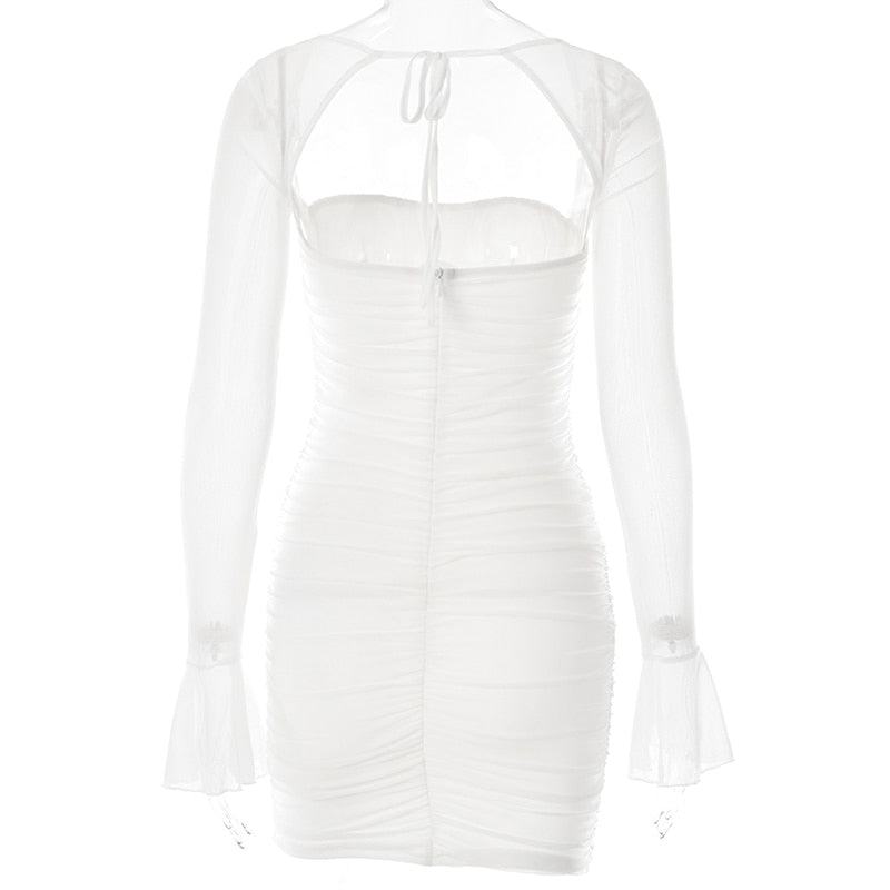 RENATA LONG SLEEVE BACKLESS MINI DRESS