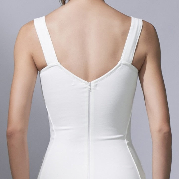 HOLLAND PLEATED CORSET BODYCON MIDI DRESS