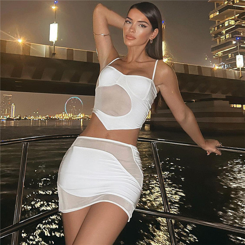 JENESIS MESH TOP and SKIRT 2 PIECE SET
