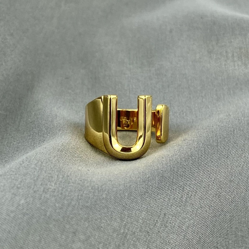 LETTERS GOLD RINGS